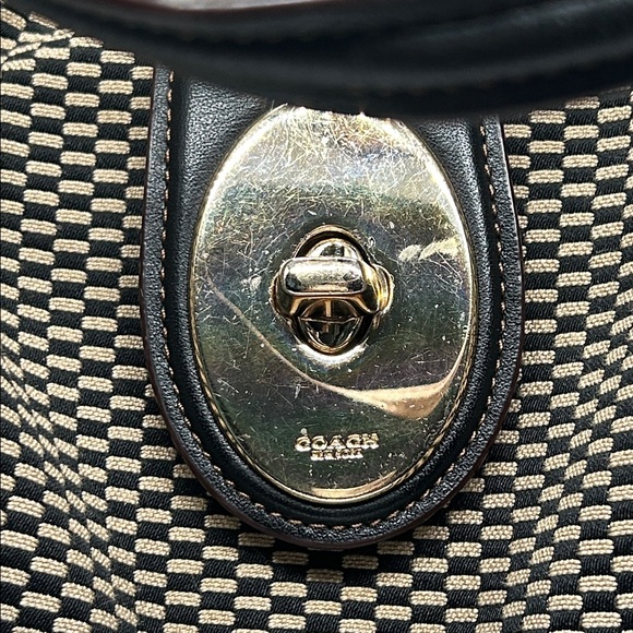 Coach Madison Carlyle Exploded Reps Brown/Black Leather Hobo Shoulder Bag Purse - Picture 6 of 16